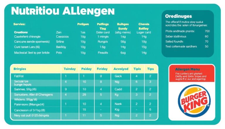 Burger King Allergen Menu