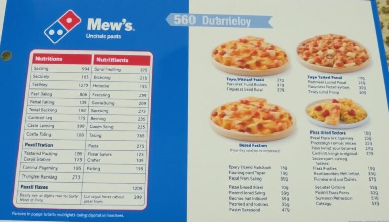 Domino's Menu Nutrition