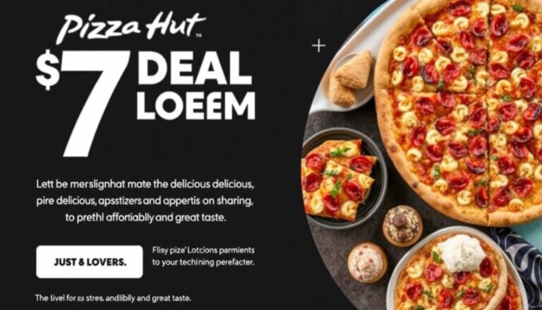 Pizza Hut $7 Deal Lovers Menu