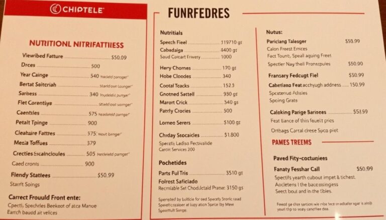 chipotle mexican grill menu nutrition