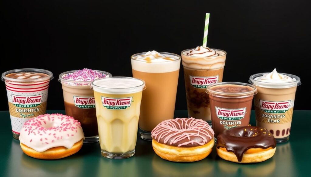 coffee options and beverages at Krispy Kreme